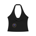 Women’s Ruched Halter Yoga Tank Top Baggy Butterfly