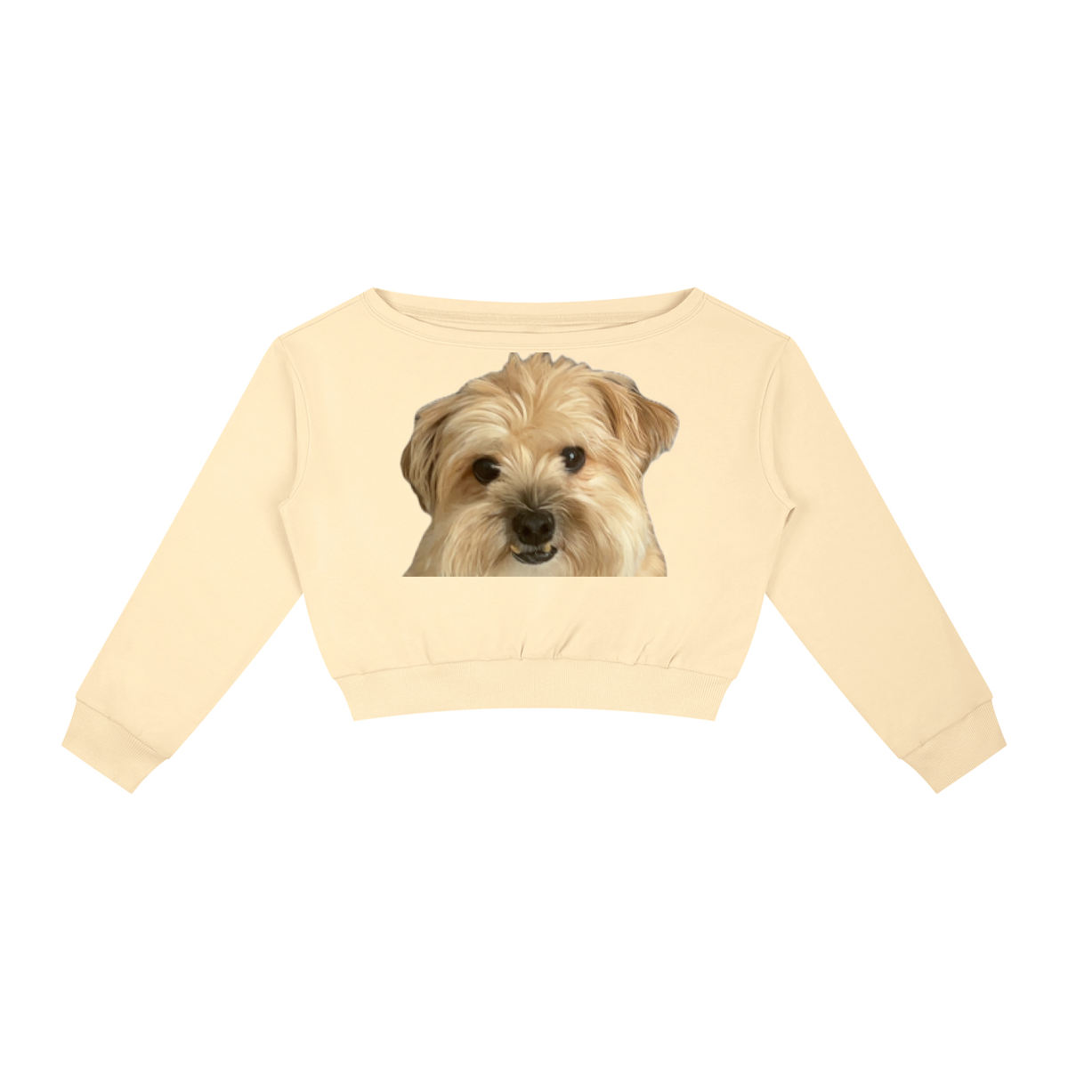Women's Off-Shoulder Sweatshirt Henry the dog
