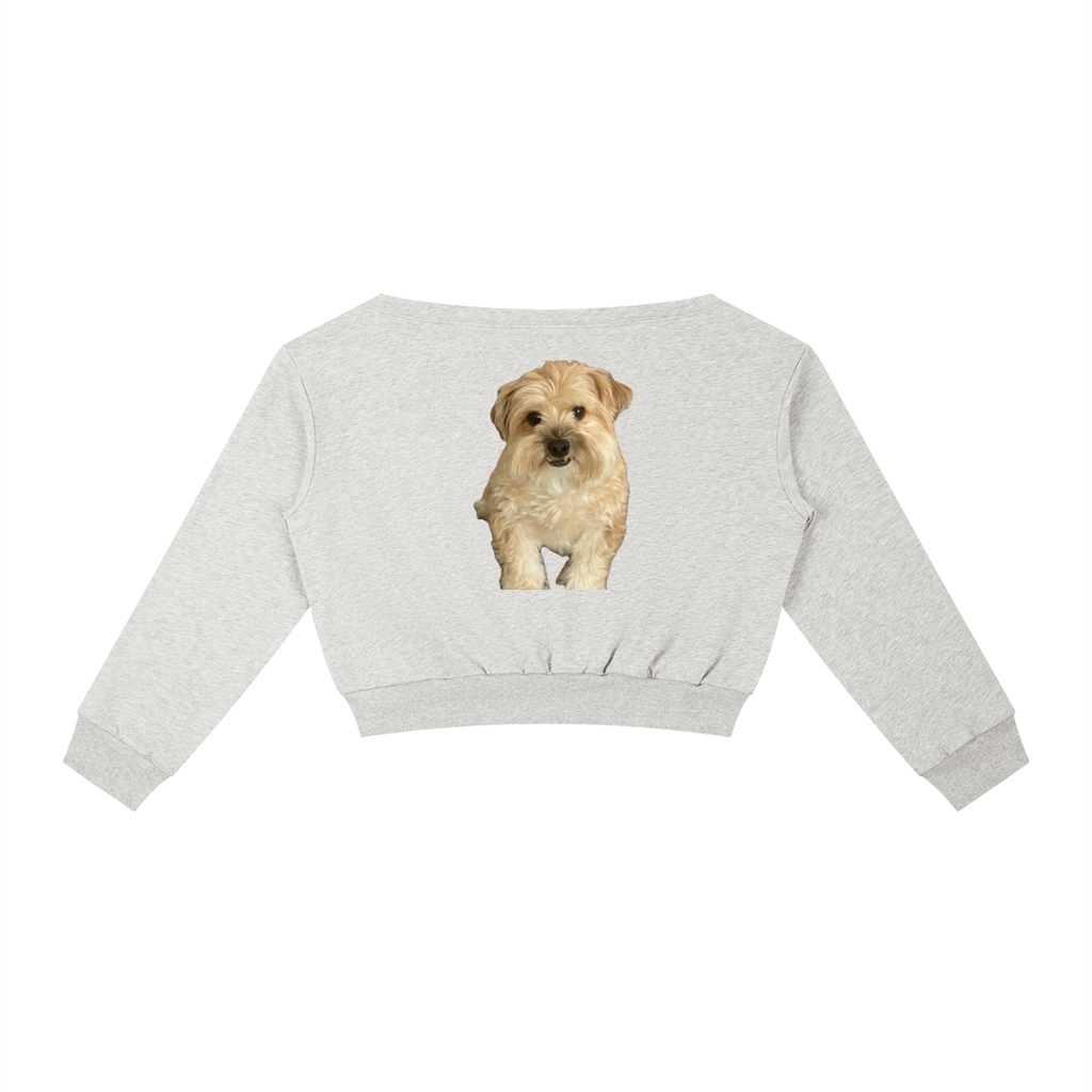 Women's Off-Shoulder Sweatshirt Henry the dog
