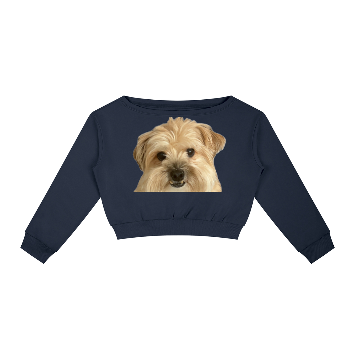 Women's Off-Shoulder Sweatshirt Henry the dog