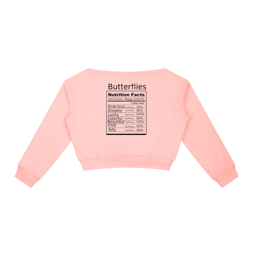 Women's Off-Shoulder Sweatshirt nutritional facts butterfly